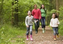 Family-Walking-On-Path-Holding-Hands