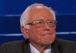 Vermont Sen. Bernie Sanders speaks to the Democratic National Convention in Philadelphia.