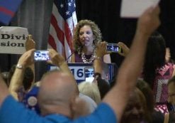 DNC chair Debbie Wasserman Schultz gets booed at the delegate breakfast by her own state's party members. (Photo: AP)