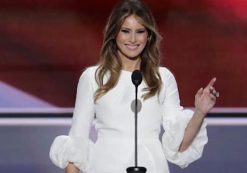 Melania Trump, the wife of Republican presidential nominee Donald Trump, gives a well-received speech to the Republican National Convention in Cleveland, Ohio.