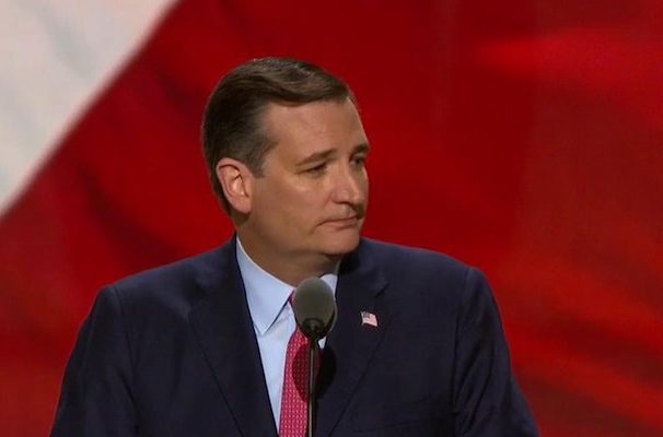 Texas Sen. Ted Cruz speaks to the Republican National Convention before being booed off the stage at the Quicken Loans Arena in Cleveland, Ohio.