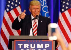 Republican presidential candidate Donald Trump speaks at a campaign rally in West Bend, Wis., Tuesday, Aug. 16, 2016. (PHOTO: AP/Gerald Herbert)