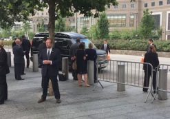 Democratic presidential candidate Hillary Clinton collapses at the 15th anniversary memorial service for the September 11 terror attacks.