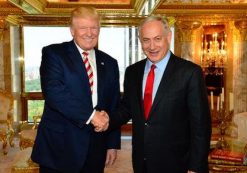 Donald Trump, left, meets at Trump Tower with Israeli Prime Minister Benjamin Netanyahu on September 25, 2016.