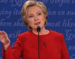 Hillary Clinton speaks at the first presidential debate at Hofstra University on September 26, 2016.