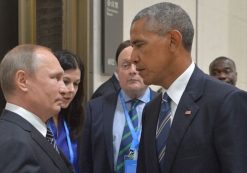 Russian President Vladimir Putin, left, speaks with U.S. President Barack Obama in Hangzhou in eastern China's Zhejiang province, Monday, Sept. 5, 2016. (Photo: Alexei Druzhinin/Sputnik, Kremlin Pool via AP)