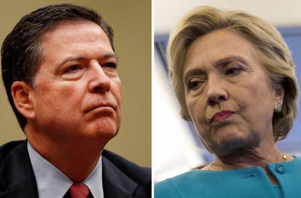 FBI Director James Comey, left, testifies in front of the House Oversight and Government Reform Committee, while Democratic presidential candidate Hillary Clinton, right, talks to reporters on the campaign trail in Florida. (Photos: AP)