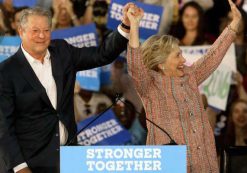 Democratic presidential candidate Hillary Clinton points to the crowd while speaking at a rally at Cuyahoga Community College in Cleveland, Friday, Oct. 21, 2016. (AP Photo/Andrew Harnik)