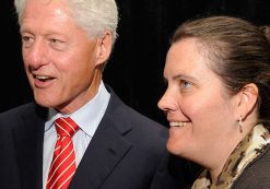 Laura Graham served as Bill Clinton's chief of staff during his post-presidency; she was also chief operating officer of the Clinton Foundation. Here, Graham and Clinton are pictured after a campaign rally for then-Congressman Michael McMahon, held at Wagner College, in September 2010.