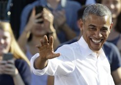 President Barack Obama greets supporters while campaigning for Democratic presidential candidate Hillary Clinton in Chapel Hill, N.C., Wednesday, November 2. (Photo: AP/Associated Press)