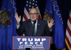 Former New York City Mayor Rudy Giuliani campaigns for Republican presidential candidate Donald Trump at the University of Wisconsin Eau Claire, Tuesday, Nov. 1, 2016, in Eau Claire, Wis. (Photo: AP)