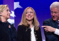 Former President Bill Clinton, right, stands on stage with then-Secretary of State Hillary Rodham Clinton, left, and their daughter Chelsea Clinton during the closing Plenary session of the seventh Annual Meeting of the Clinton Foundation, or the Clinton Global Initiative, on September 22 in New York City. (Photo: Reuters)