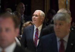 Vice President-elect Mike Pence meets with lawmakers as he heads up the transition team.