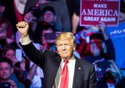 President-elect Donald J. Trump holds a rally in Cincinnati, Ohio on October 13, 2016.