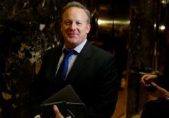 The former Chief Strategist & Communications Director for the Republican National Committee Sean Spicer arrives in the lobby of Republican president-elect Donald Trump's Trump Tower in New York, New York, U.S. November 14, 2016. (Photo: Reuters)