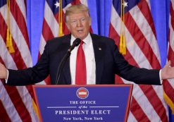 Donald J. Trump speaks during his a press conference, his first since becoming president-elect, on Wednesday January 11, 2017 in New York. (Photo: AP)