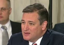 Sen. Ted Cruz, R-Texas., questions Jeff Sessions at the confirmation hearing held by the Senate Judiciary Committee on Tuesday, Jan. 10, 2017.