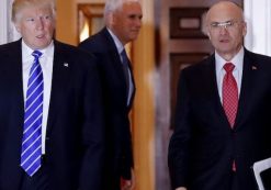 President Donald J. Trump, left, with Andrew Puzder, right.