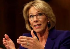 Betsy DeVos testifies before the Senate Health, Education and Labor Committee confirmation hearing to be next Secretary of Education on Capitol Hill in Washington, U.S., January 17, 2017.