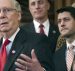 House Speaker Paul Ryan of Wisconsin and others listen as Senate Majority Leader Mitch McConnell of Kentucky speaks on Capitol Hill in Washington on Dec. 8, 2016.