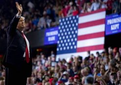 President Donald J. Trump waves to supporters after speaking at a rally at the Kentucky Exposition Center in Louisville, Ky., Monday, March 20, 2017. (Photo: AP)