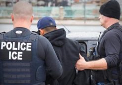 U.S. Immigration and Customs Enforcement (ICE) officers detain a suspect as they conduct a targeted enforcement operation in Los Angeles, California, U.S. on February 7, 2017. Picture taken on February 7, 2017. (Photo: Courtesy of ICE/Reuters)