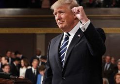 President Donald J. Trump gestures as delivers his address to a joint session of Congress on Capitol Hill in Washington D.C. on Tuesday, Feb. 28, 2017. (Photo: AP)