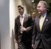 House Speaker Paul Ryan, R-Wis., arrives with Health and Humans Services Secretary Tom Price, R-Ga., for a closed-door GOP strategy session, on Capitol Hill in Washington D.C. on Tuesday. (Photo: AP/Associated Press)