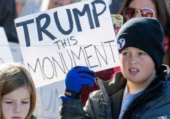 Protesters demonstrate against the Bears Ears National Monument in Montecello, Utah, on Dec. 29, 2016. The Bears Ears National Monument will cover over 1 million acres in the Four Corners region. (Photo: AP)