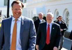 House Freedom Caucus member Rep. Dave Brat, R-Va., arrives at the White House, Thursday, March 23, 2017, in Washington. (Photo: AP)