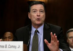 FBI Director James Comey testifies before a Senate Judiciary Committee hearing on 