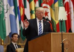 President Donald Trump delivers a speech to the Arab Islamic American Summit on May 21, 2017. (Photo: Reuters)