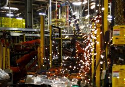 SUV parts are fabricated in the stamping facility at the General Motors Assembly Plant on June 9, 2015. (Photo: Reuters)