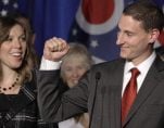 State Treasurer Josh Mandel, right, celebrates his 2010 win with his wife, Ilana, in Columbus, Ohio. (Photo: AP)