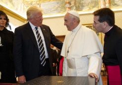 U.S. President Donald Trump and first lady Melania meet Pope Francis during a private audience at the Vatican, May 24, 2017. (Photo: Reuters)