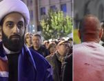 Adelaide Shia imam Sheikh Mohammad Tawhidi, left, and witnesses talking to police after London terror attack on June 4, 2017. (Photos: Tawhidi.com/Reuters)