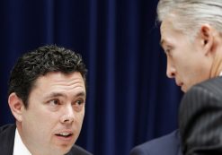 Rep. Jason Chaffetz, R-Ut., left, speaks with Rep. Trey Gowdy, R-S.C., right, during a House Oversight Committee hearing on Capitol Hill, Washington D.C. October 10, 2012. (Photo: Reuters)