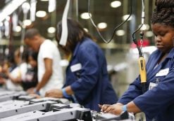 A factory worker at a New York manufacturing plant. (Photo: Reuters)