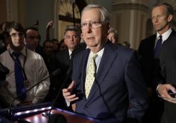 WASHINGTON, DC - JUNE 20: U.S. Senate Majority Leader Mitch McConnell (R-KY) (C) approaches the microphones before talking with reporters with Sen. Cory Gardner (R-CO) (L), Sen. John Thune (R-SD) and Senate Majority Whip John Cornyn (R-TX) (R) following the weekly GOP policy luncheon at the U.S. Capitol June 20, 2017 in Washington, DC. (Photo: Reuters)