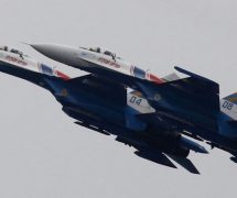 Russian air force Su-27 jet fighters perform at an air show outside Moscow in 2011. (Photo: Reuters)