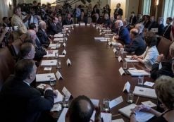 President Donald Trump speaks during a cabinet meeting, Monday, June 12, 2017, in the Cabinet Room of the White House in Washington. (Photo: AP)