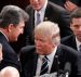 President Donald Trump walks past Sen. Joe Manchin, D-W.Va. on Capitol Hill in Washington, Tuesday, Feb. 28, 2017, following the president's address to a joint session of Congress. (Photo: AP)