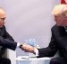 U.S. President Donald Trump and Russian President Vladimir Putin shake hands during the G20 Summit in Hamburg, Germany on July 7, 2017.