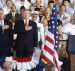 President Donald J. Trump stands for the colors as he arrives during the commissioning ceremony of the aircraft carrier USS Gerald R. Ford (CVN 78) at Naval Station Norfolk, Va., Saturday, July, 22, 2017. (Photo: AP)