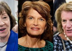 From Left to Right: Sens. Susan Collins, Maine, Lisa Murkowski, Alaska, and Shelley Moore Capito, West Virginia. (Photos: AP)