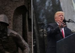 U.S. President Donald Trump gives a public speech in front of the Warsaw Uprising Monument at Krasinski Square in Warsaw, Poland July 6, 2017. (Photo: Reuters)