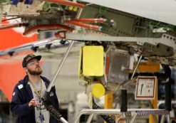 A Boeing worker is pictured in the wing system installation area at their factory in Renton, Washington, U.S., February 13, 2017. (Photo: Reuters)