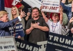 Donald Trump holds a rally in West Virginia.