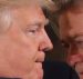 President Donald Trump talks to chief strategist Steve Bannon during a swearing-in ceremony for senior staff at the White House on January 22. (Photo: Reuters)