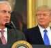 U.S. Secretary of State Rex Tillerson, accompanied by U.S. President Donald J. Trump, speaks after his swearing-in ceremony on February 1, 2017. (Photo: Reuters)